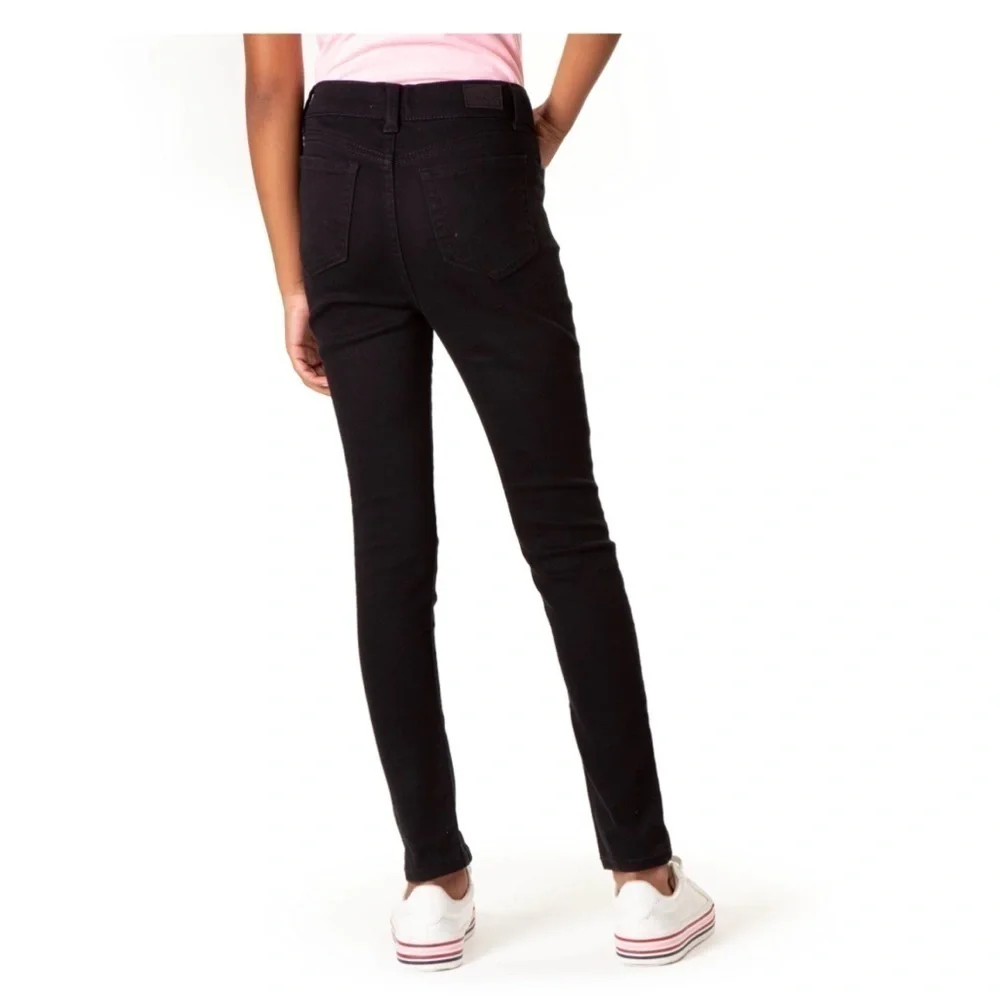 JORDACHE Girls size 18 slim black high rise super skinny stretch denim j…